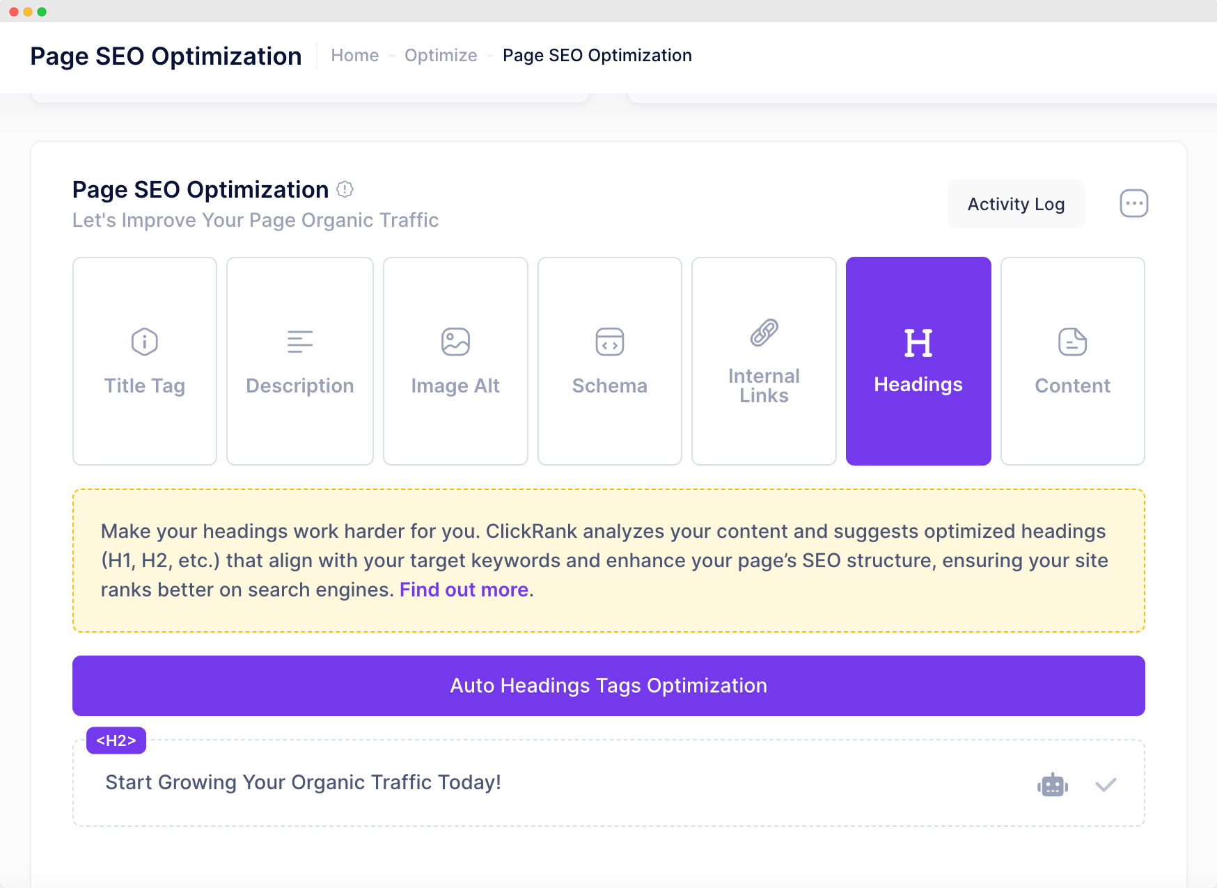 Steps to Optimize Heading Tags in ClickRank