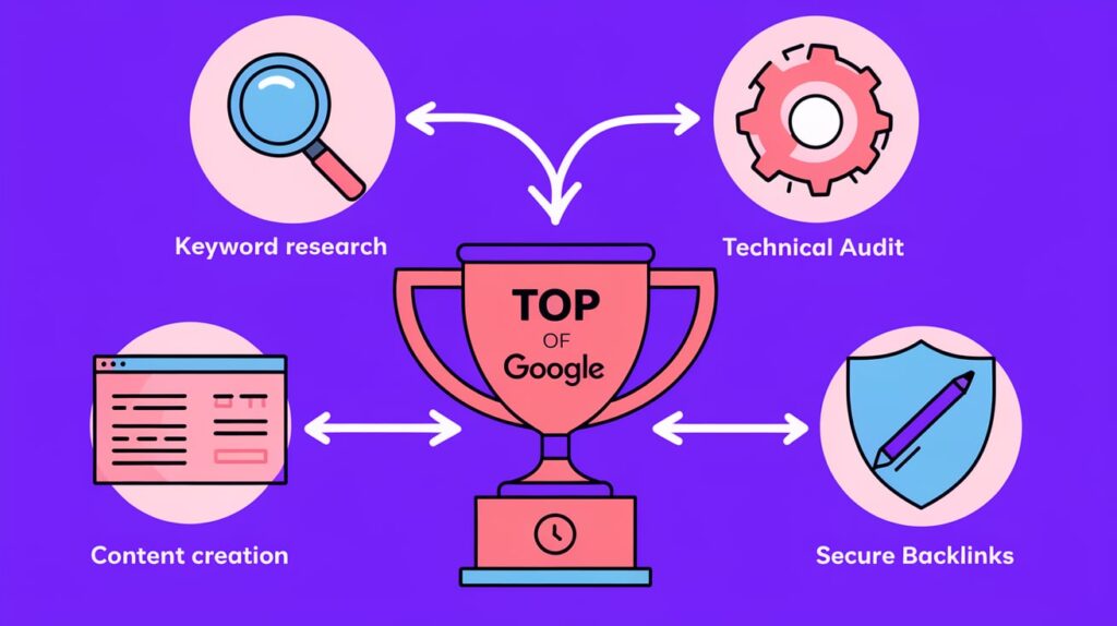 Complete SEO service blueprint showing what you get when you hire an SEO specialist.