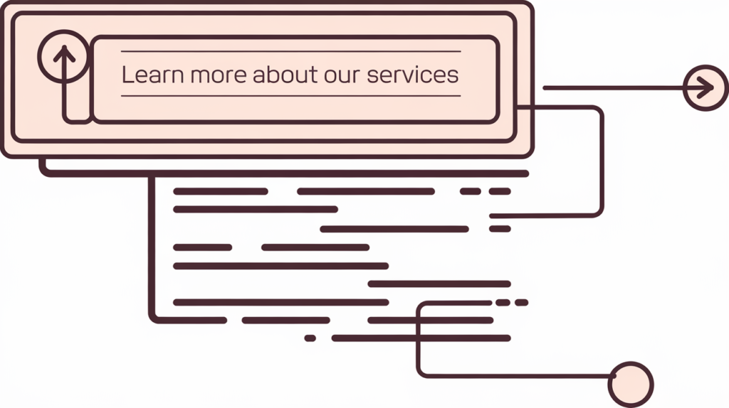 Website navigation design with services page call-to-action and internal linking