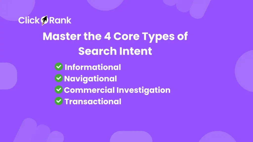 Amazing 5-Step Writing for Search Intent in 2026: Impossible without Backlinks? 1 4 Core Types of Search Intent