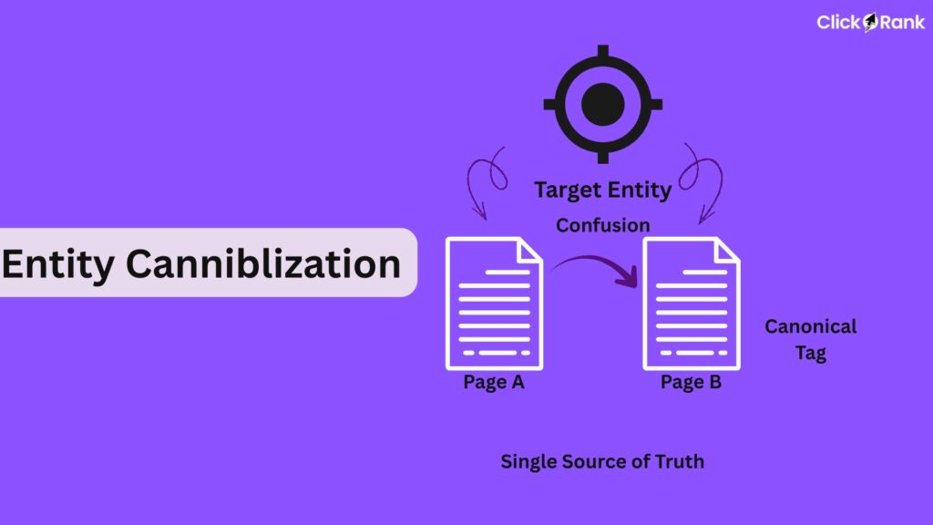 Is Entity-Based SEO a Risky Strategy? 5 Facts 2026 3 Entity Cannibalization fix. Two competing pages are resolved by using a Canonical Tag to establish one Single Source of Truth.